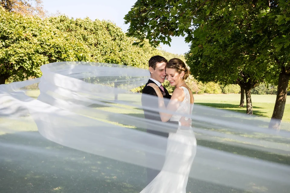 Veil moment in Laxenburg palace park