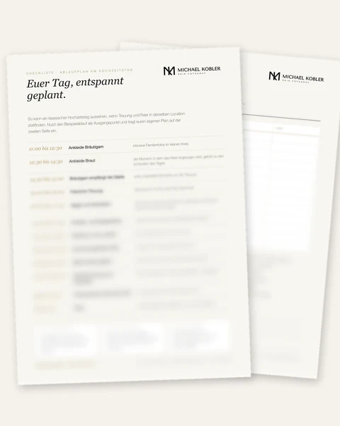 Vorschau der Ablaufplan-Checkliste als PDF: Beispiel-Ablauf und Vorlage zum Ausfüllen