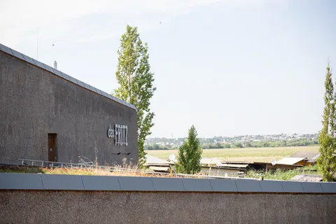 Schilfgedeckte Fassade von das Fritz in Weiden am See