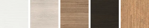 Musterkarte mit Holzfaser und Kork
