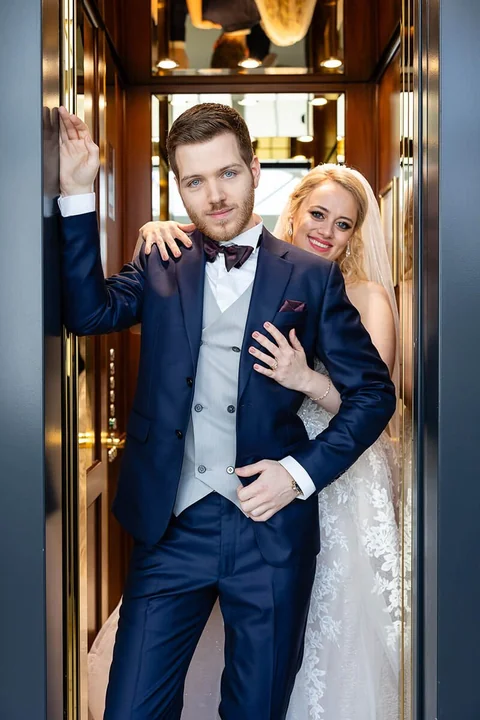 Wedding couple portrait at Parkhotel Schönbrunn