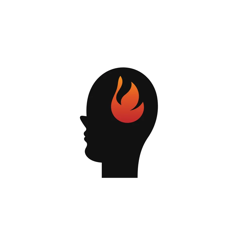 Logo von Feuershow.at: Kopf-Silhouette mit Flamme