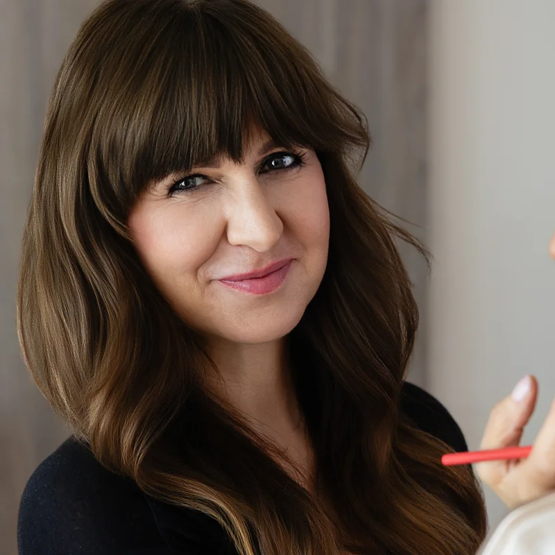 Make-up artist Mia Selby applying bridal make-up