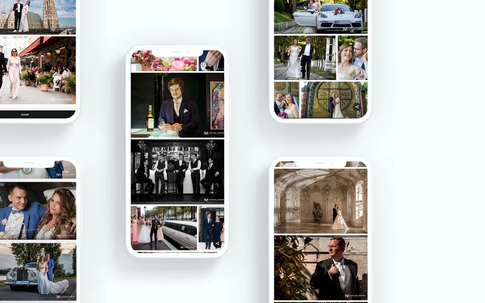 Online gallery on a smartphone, ready to view and share